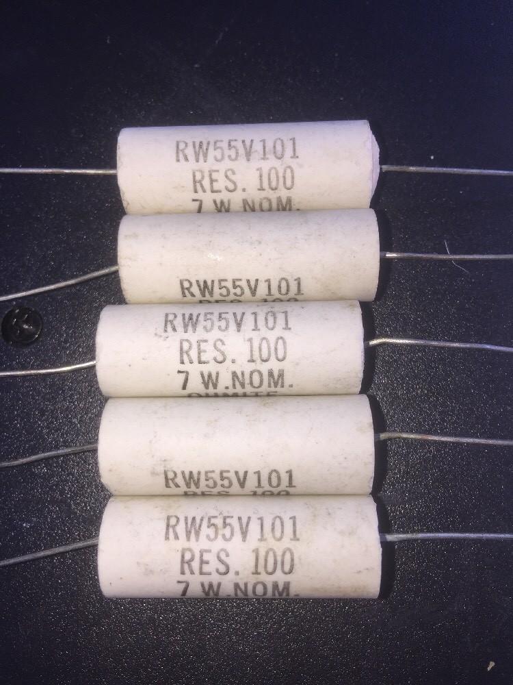 OHMITE 5 Pack 100 Ohms 7 Watt Axial resistors