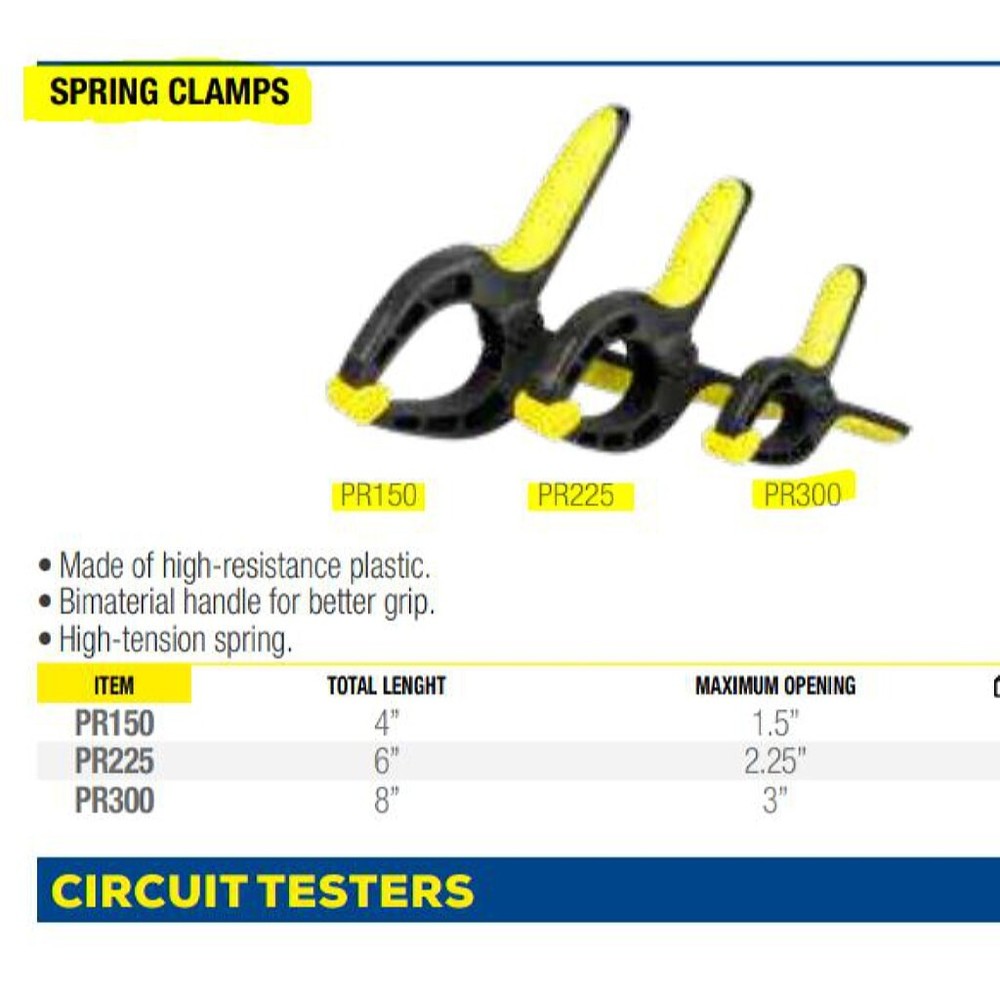 Surtek PR150 Spring Clamp 4" Long, 1-1/2" Maximum Opening
