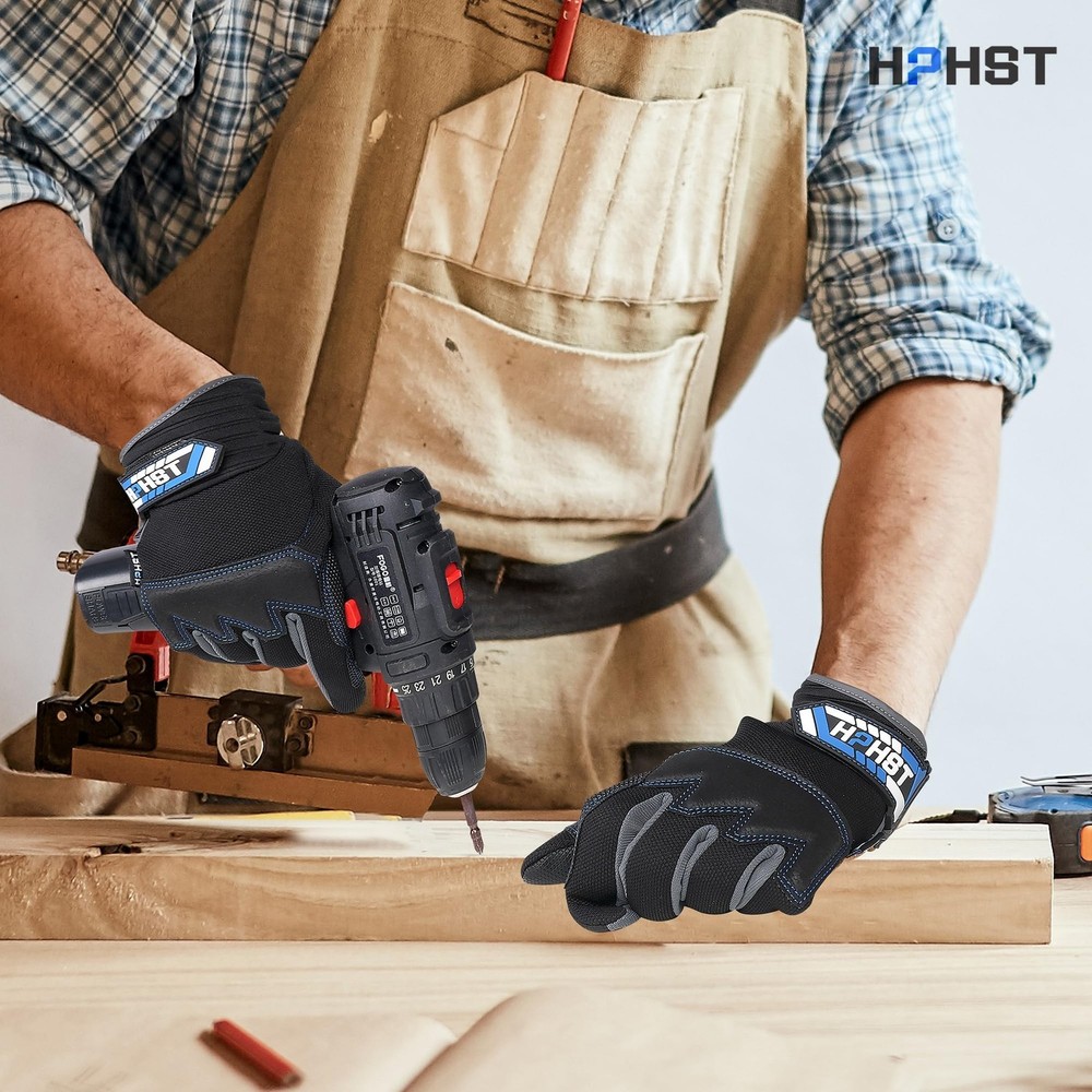 Work Gloves Leather Mechanic Touchscreen Working Construction Glove