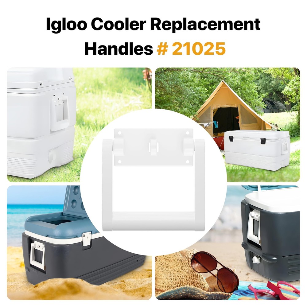White Plastic Cooler Handles,Compatible with Igloo 90-100 Quart Cooler Handle...