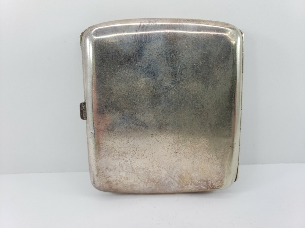 Vintage Silver Plated Hand Painted Nude Enamel Cigarette Case