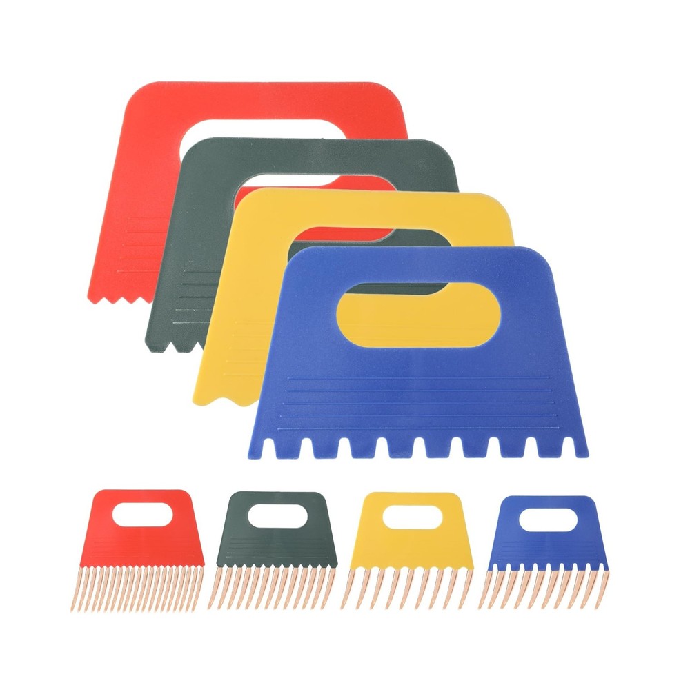 4 Pack Texture Tools for Plaster Plastic Paint Scraper Tool Art Paint Scraper...