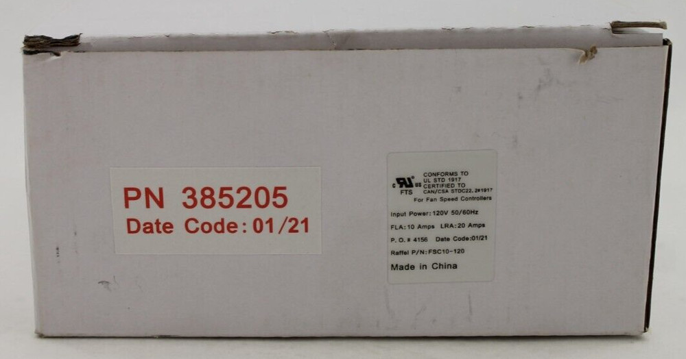 Raffel FSC10-120 Solid State Speed Controller