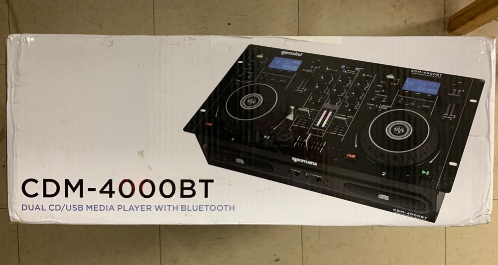 Gemini CDM-4000BT 2-Chan Dual CD/MP3/USB DJ Media Player Controller/Mixer System