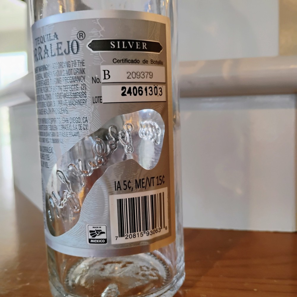 Corralejo Silver Tequila Empty Bottle w/Cork 750 mL