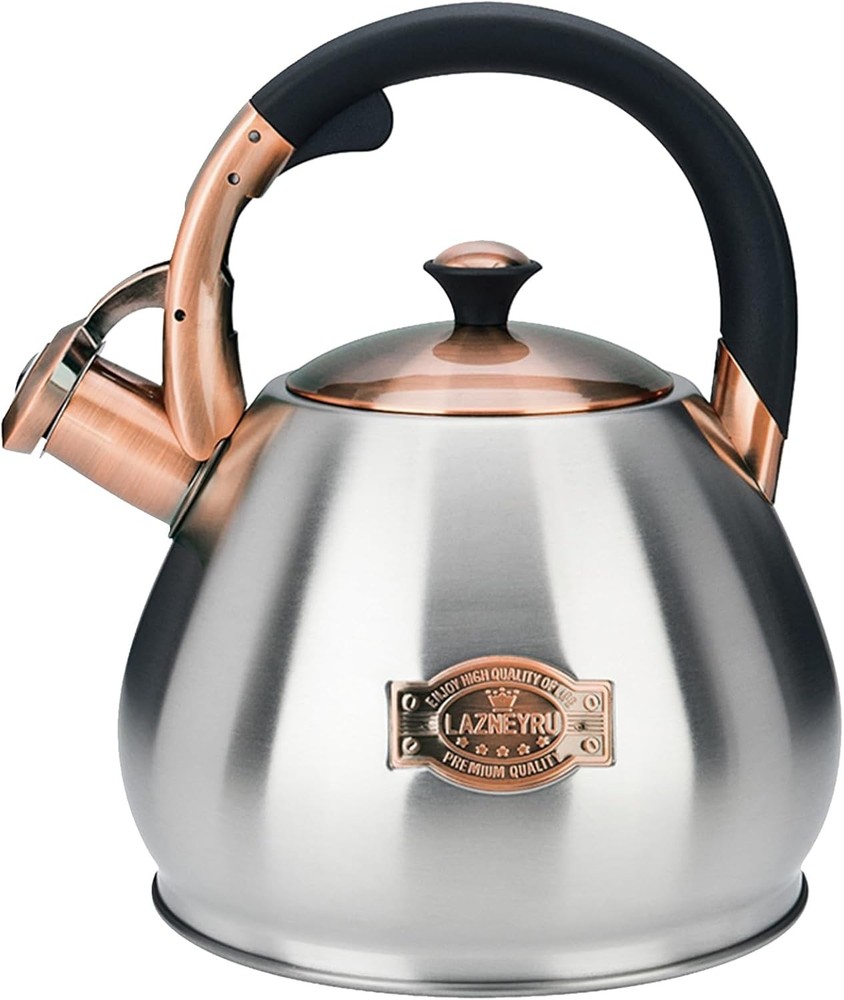 Tea Kettle Stovetop Whistling Kettle Teapot, 3Quart Tea Pot Stainless Steel Teak