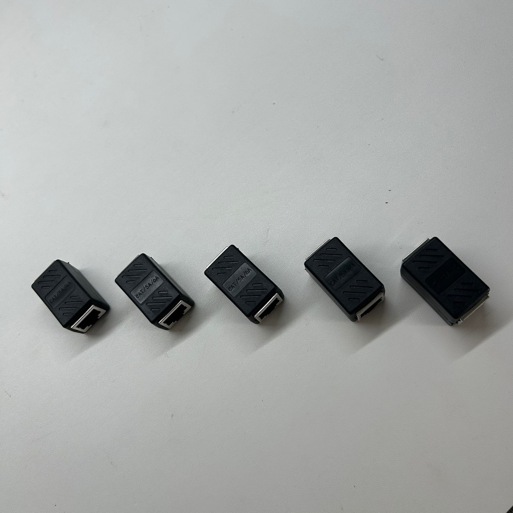 5pcs RJ45 Inline Coupler Cat7/Cat6 Ethernet Network Cable Extender Connector