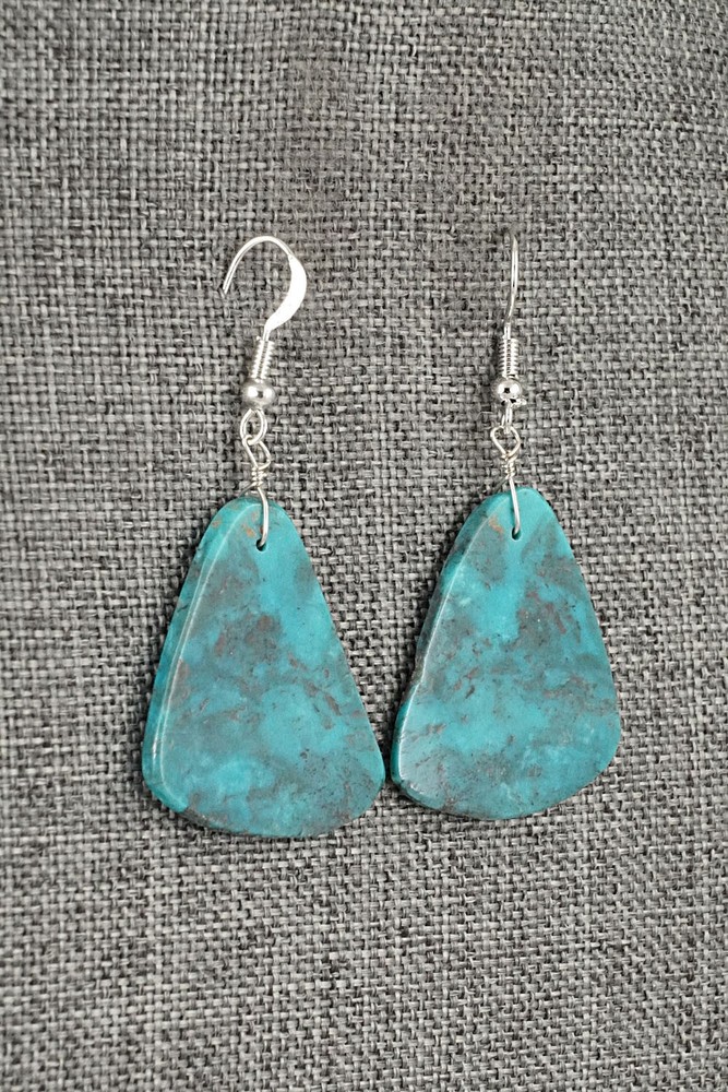 Turquoise & Sterling Silver Earrings - Louise Pete