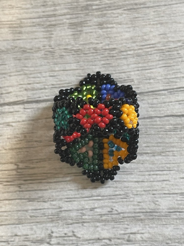 Handcrafted Wide Beaded Boho Ring