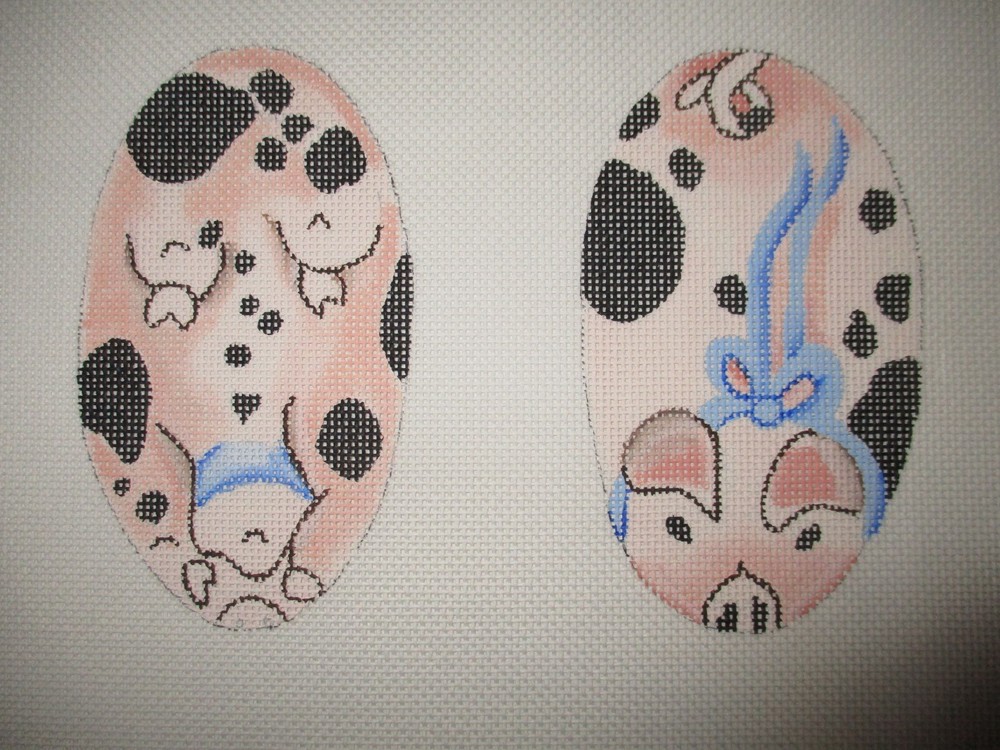 Handpainted Needlepoint Canvas - Two-Sided Pig - BE1276