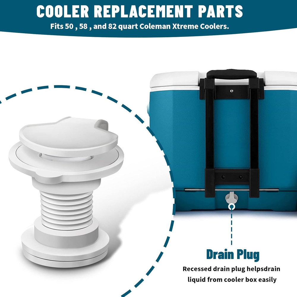 Cooler Drain Plug Replacement for Coleman, 1.5" Standard Drain Plug Kit Assem...