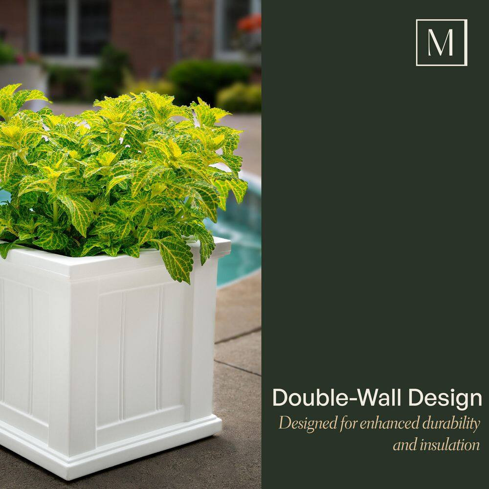 Cape Cod 14 In. Square Self-Watering Black Polyethylene Planter