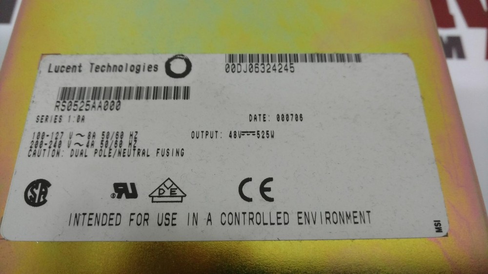 Lucent Technologies RS0525AA000 48V 525W Power Supply
