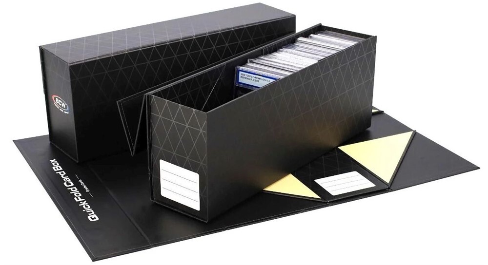 Pack of 3 BCW Black QuickFold Graded Trading Card Storage Boxes