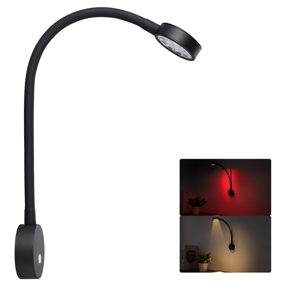 12 Volt Flexible Dimmable LED Reading Light, Full Metal & Red Light & Quick U...