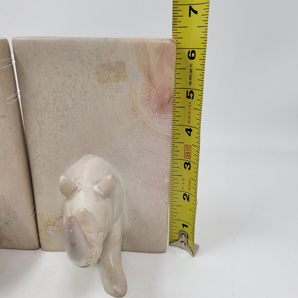 Rhinoceros Soapstone Bookends