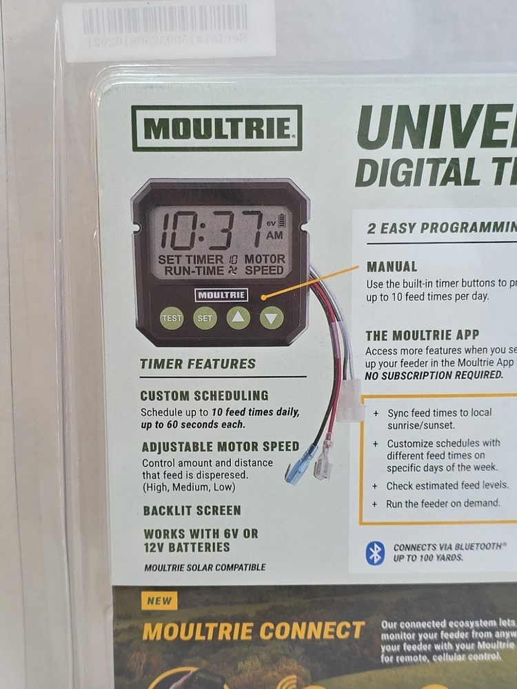 Moultrie Universal Digital Timer III Programmable Feeder Timer Black (MFA-15095)