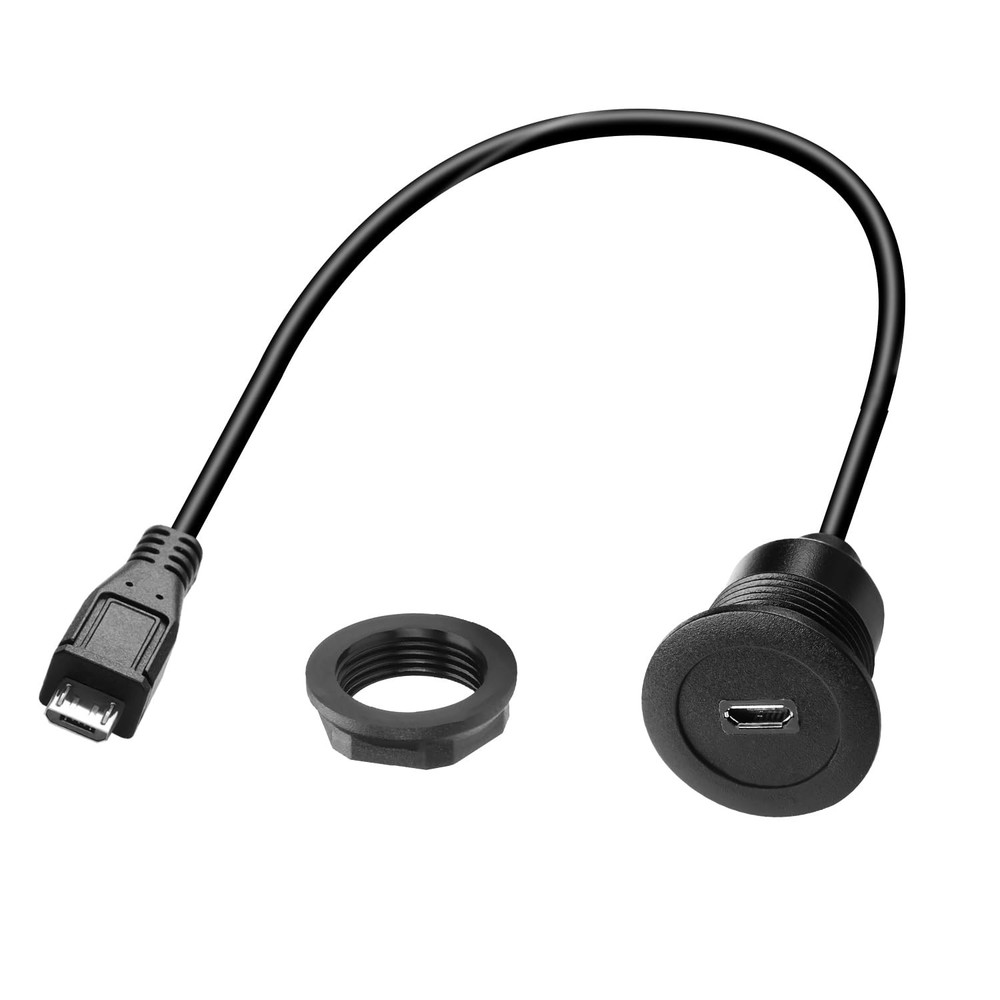 Micro USB Threaded Fixed Mount Charging Short Cable Adapter Micro USB Male to...