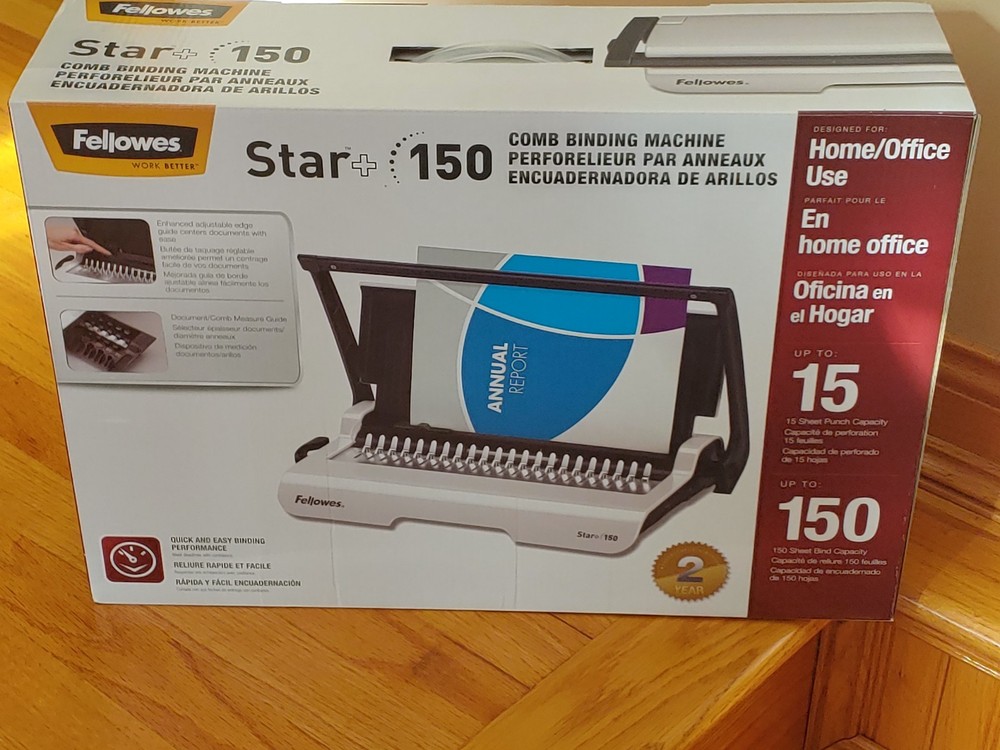 Fellowes Star + 150 Manual Comb Binding Machine CRC50065