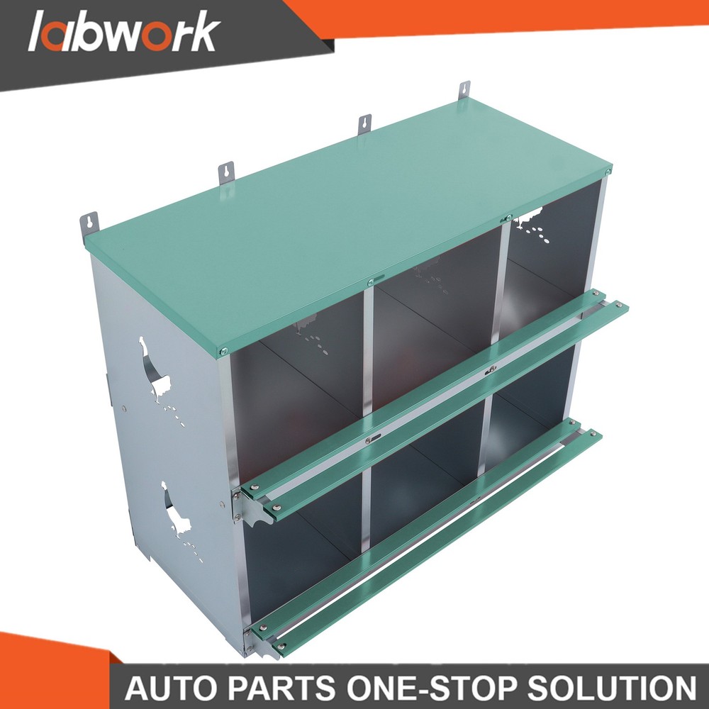 Labwork 6-Compartment Metal Poultry Nesting Box Wall Mount Easy Egg Collection