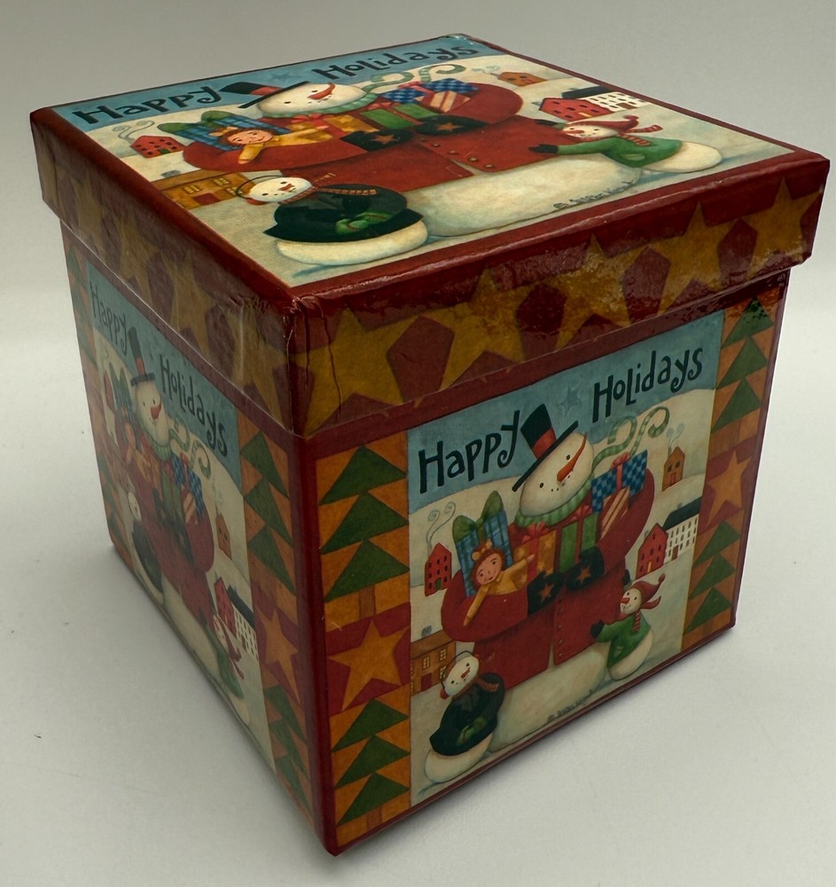 Snowman Lidded Wicker Basket, Gift Boxes 5pc Set