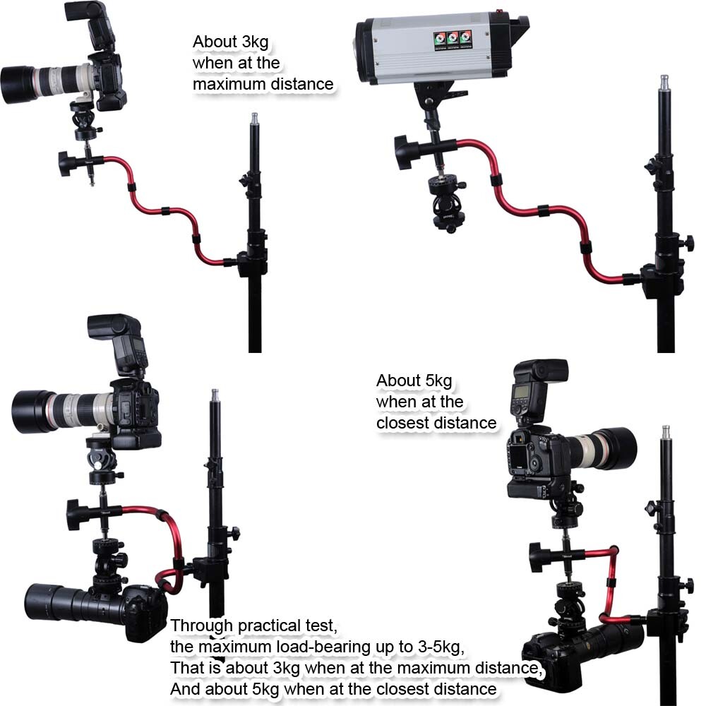 Support Bracket Holder for Camera Speedlight Flash Tripod Light Stand Load 3-5kg