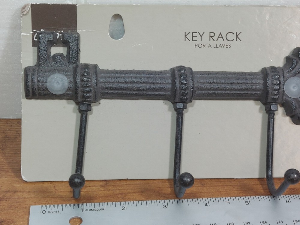 Key Rack 3 Hook Iron Finish