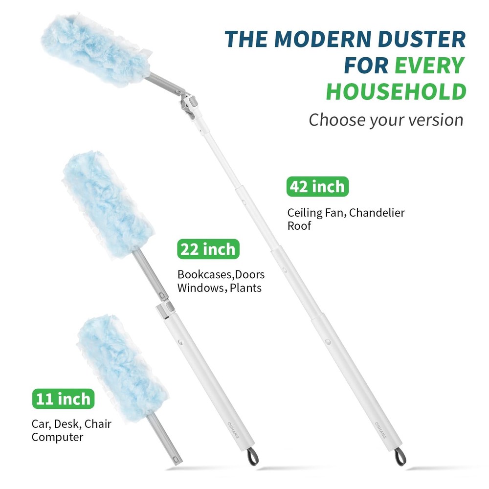 oshang Duster Heavy Duty 3.6 ft Extended Handle Dusting Kit - Multi-Surface C...