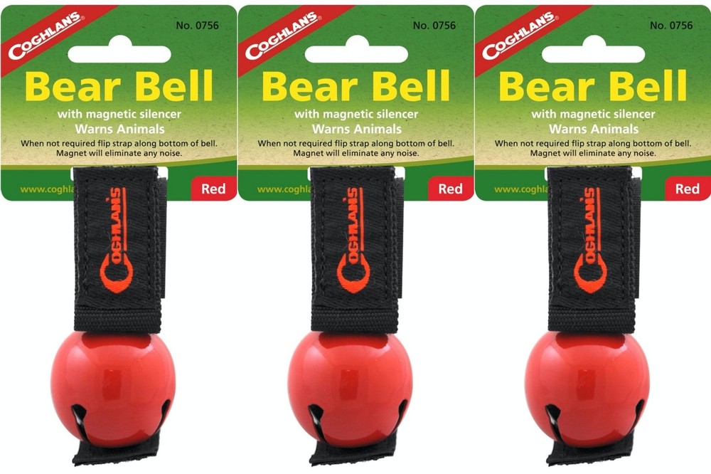 Coghlan's Bear Bell with Magnetic Silencer - Red (3-Pack)