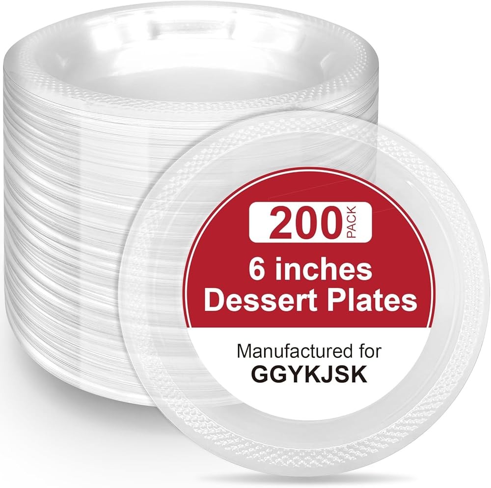 6-Inch Clear Plastic Dert Plates Disposable - Small Appetizer Desert