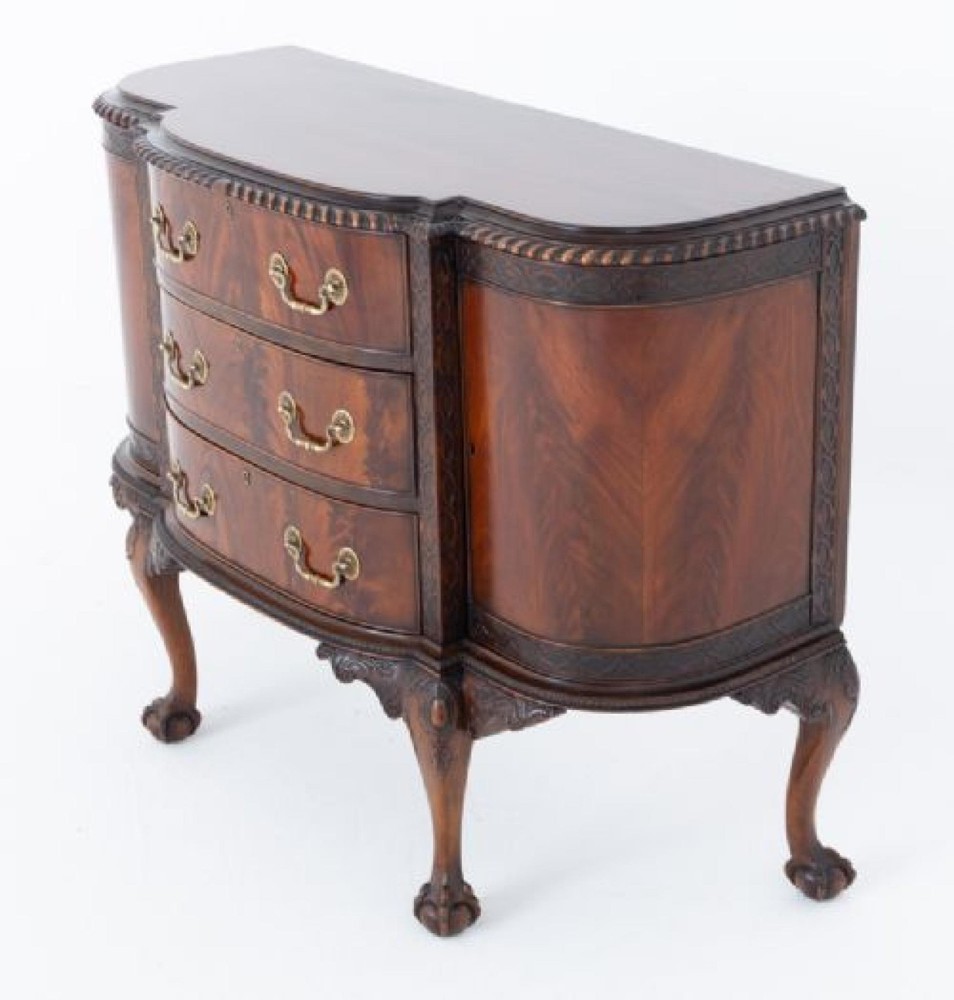 Chippendale Side Cabinet Chest Drawers Mahogany