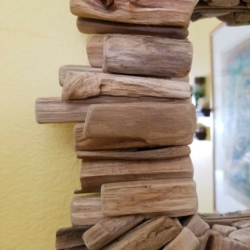 Handmade Driftwood Mirror Square 10"x10"