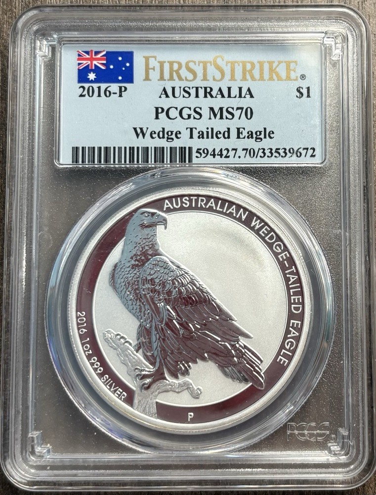 2016 Australia $1 Silver Wedged Tail Eagle PCGS MS 70 First Strike