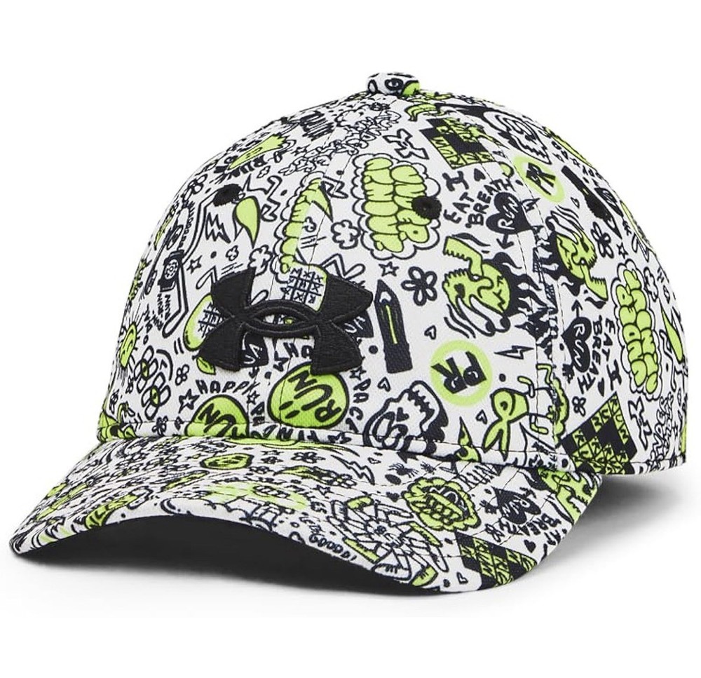 Under Armor White/Black/High Vis Yellow Blitzing Hat Youth Adjustable
