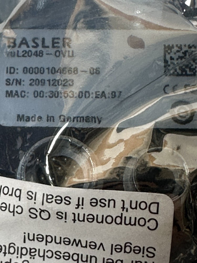 BASLER VISION TECHNOLOGIES RUL2048-OVU industrial camera