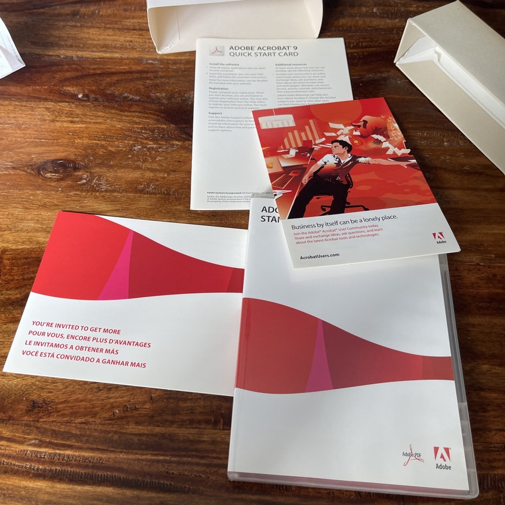 Adobe Acrobat 9 Standard for Windows PC In Original Box W/ Inserts