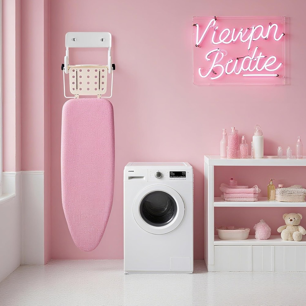 Ironing Board Holder, Sturdy and Space-Saving Small, White