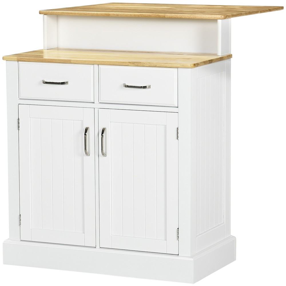 Kitchen Island Sideboard Buffet with Storage Shelves 2-Layer Countertop Drawers