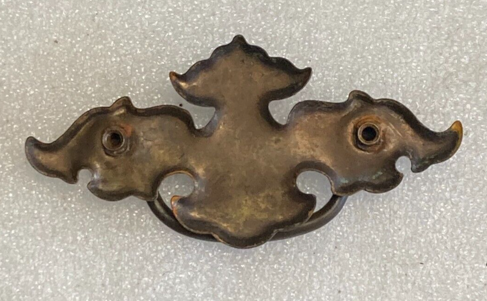 Vintage Bat Wing Drawer Drop Bail Pull Handle Brass 2-1/2" Centers