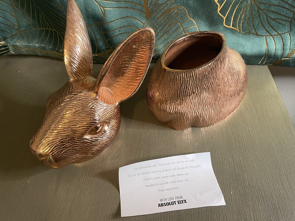 Absolut Elyx Copper Rabbit Drinking Cup Rare