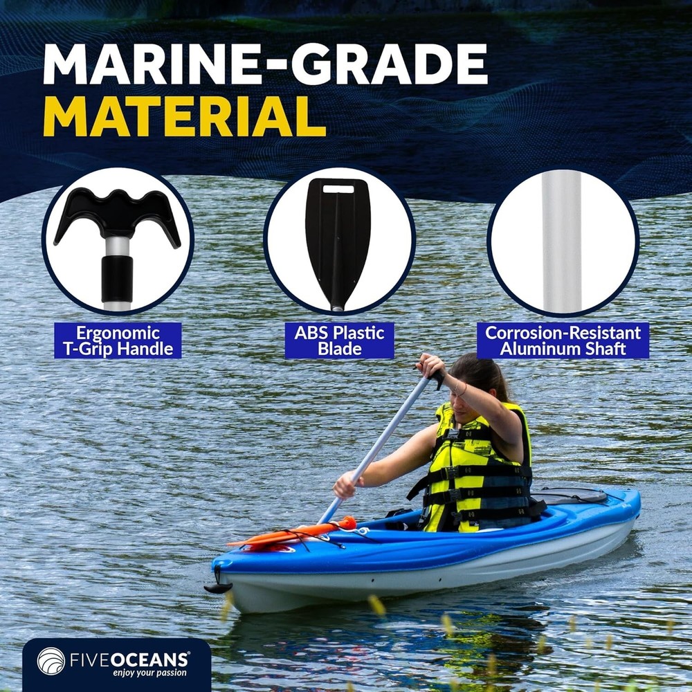 Marine-Grade Telescoping Canoe Paddle - 3.75 Ft to 6 Ft, Lightweight & Versatile