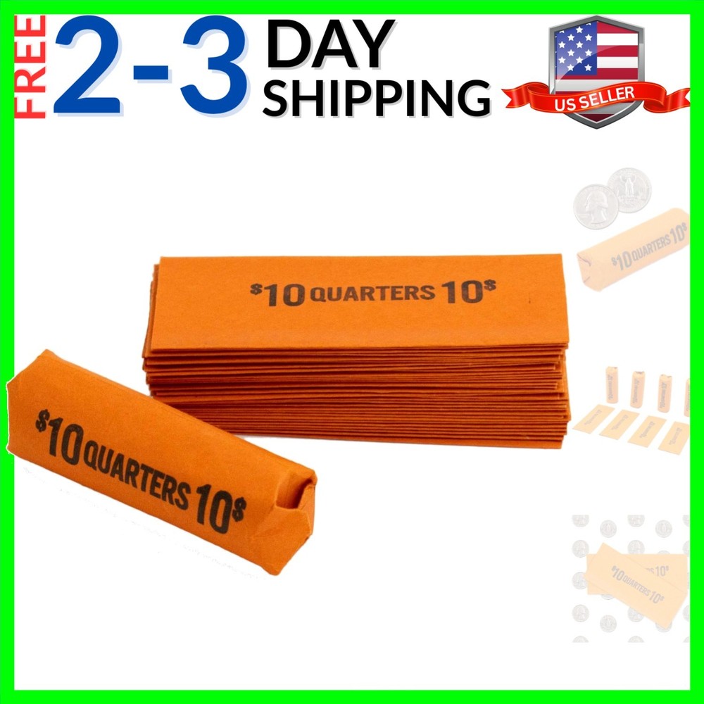 Quarter Flat Coin Wrappers, Solid Bundle of 100