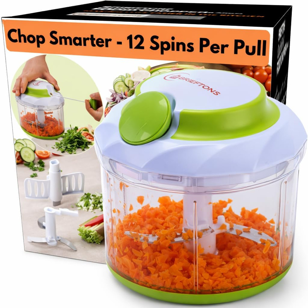 Quickpull Manual Food Chopper: Large 4-Cup Powerful Hand Pull Chopper/Mincer/Mix