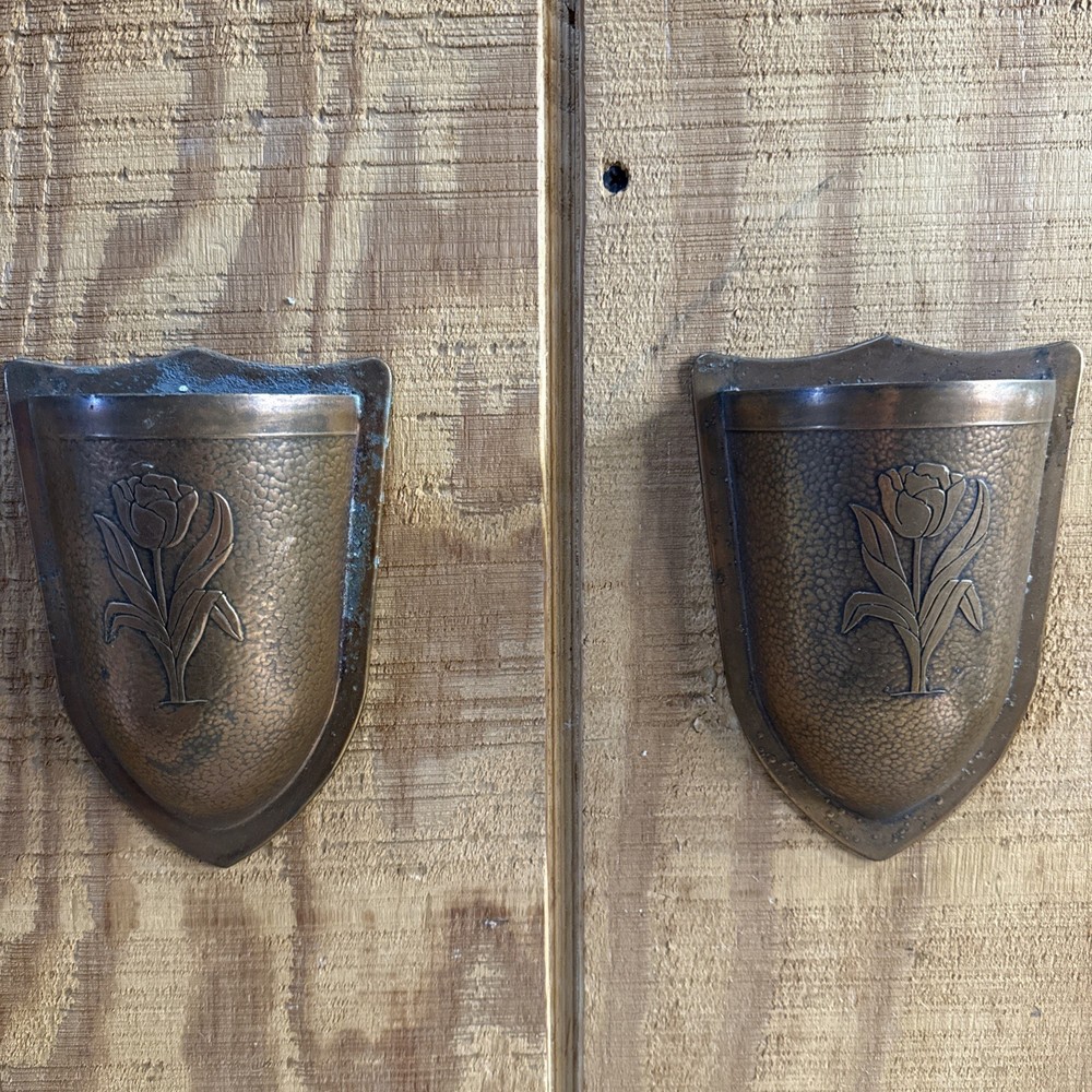 1920’s Hammered Copper Wall Pockets