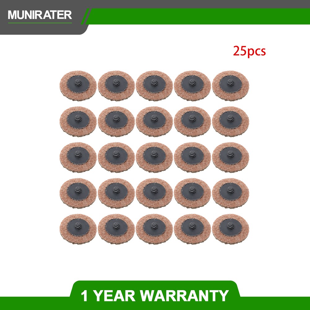 25 Pcs 2" Tan (Coarse) Prep Pad Discs Surface Conditioning Quick Change Discs
