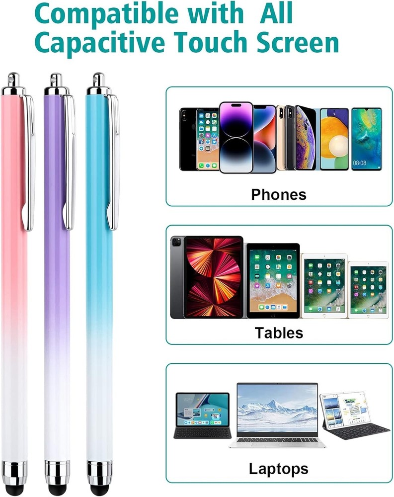 Gradient-Designed 3 Pcs Stylus Set for Efficient Touchscreen Use - Universal Fit