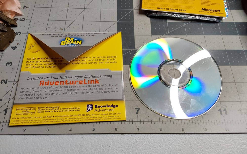 1998 Windows 98/95 CD-ROM Dr Brain Thinking Games