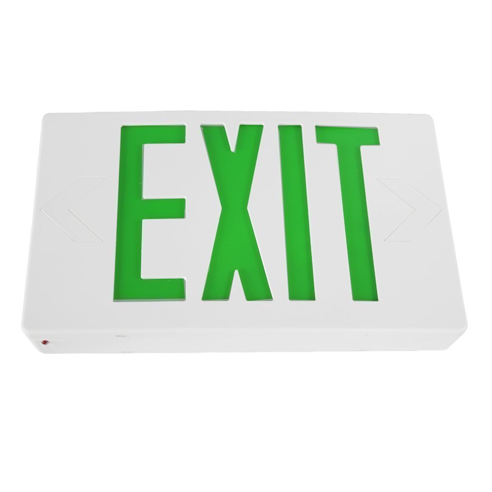 LED EXIT SIGN WITH BATTERY BACKUP GREEN