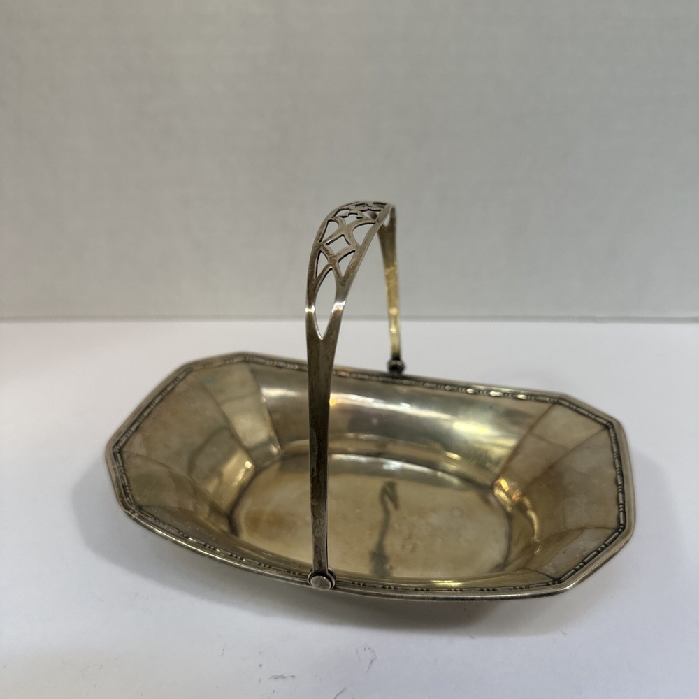 WEBSTER STERLING SILVER HANDLED BASKET BOWL ART DECO