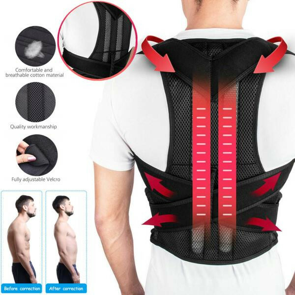 Comfortable Upper and Back Brace Adjustable Back Straightener Support for Unisex